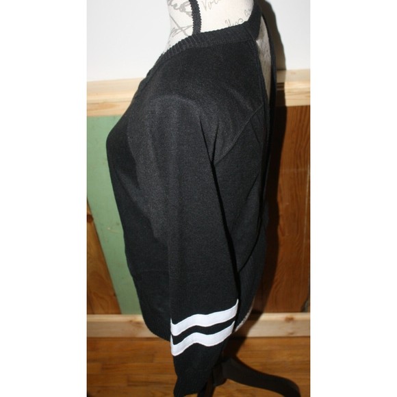 No Boundaries Black LS Cross-Over Keyhole Back Knit Sweater Sz S(3/5) Comfy NWT - Picture 8 of 10